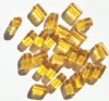 25 11x6mm Transparent Topaz Glass Rectangle Beads